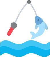 icône plate de pêche vecteur