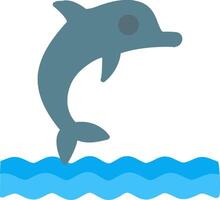 dauphin spectacle plat icône vecteur
