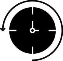 icône de glyphe de retour dans le temps vecteur