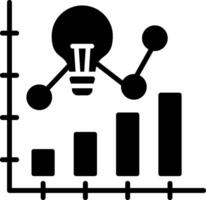 icône de glyphe de graphique à barres vecteur
