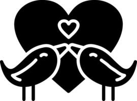 l'amour des oiseaux glyphe icône vecteur