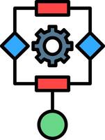 algorithme ligne rempli icône vecteur