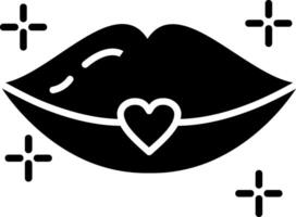 icône de glyphe de lèvres vecteur