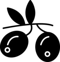 Olives glyphe icône vecteur