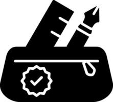 icône de glyphe de trousse à crayons vecteur