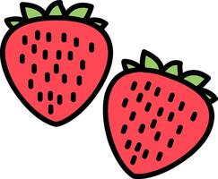 des fraises ligne rempli icône vecteur
