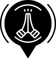 icône de glyphe de prière vecteur