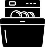 icône de glyphe de lavage de vaisselle vecteur