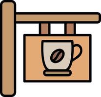 café signalisation ligne rempli icône vecteur