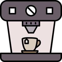 icône remplie de ligne de machine à café vecteur
