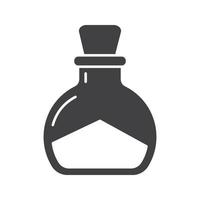icône de glyphe de sel de mer. symbole de silhouette. bouteille de potion magique. espace négatif. illustration vectorielle isolée vecteur