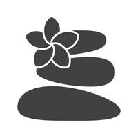 pierres pour l'icône de glyphe de massage. symbole de silhouette. salon de cure. espace négatif. illustration vectorielle isolée vecteur