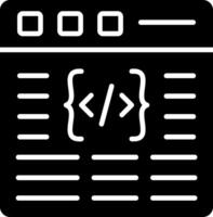 icône de glyphe de codage vecteur
