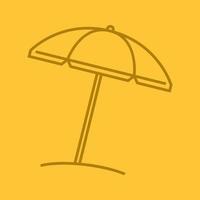 icône linéaire de couleur de parasol de plage. parasol. symboles de contour de ligne mince sur fond de couleur. illustration vectorielle vecteur