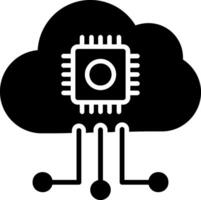 icône de glyphe de cloud computing vecteur