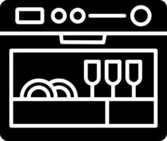 icône de glyphe de lave-vaisselle vecteur