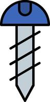 icône remplie de ligne de vis vecteur