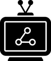 icône de glyphe de télévision vecteur
