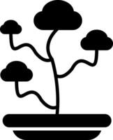bonsaï glyphe icône vecteur
