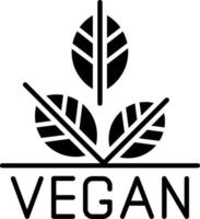 végétalien glyphe icône vecteur
