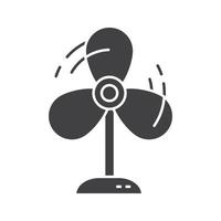 icône de glyphe de ventilateur. symbole de silhouette. ventilateur. espace négatif. illustration vectorielle isolée vecteur