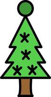 Noël arbre ligne rempli icône vecteur