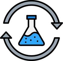 produits chimiques ligne rempli icône vecteur