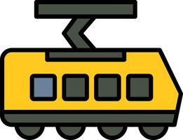 tram ligne rempli icône vecteur