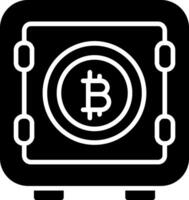 bitcoin espace de rangement glyphe icône vecteur