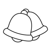 cloche noël, symbole de bonne année. cloches du nouvel an. symbole de ligne pour la conception graphique et web vecteur