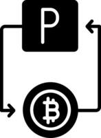 bitcoin Pay Pal glyphe icône vecteur