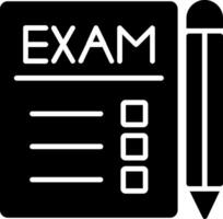 examens glyphe icône vecteur