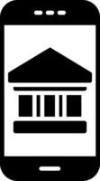 icône de glyphe de banque mobile vecteur