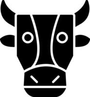 icône de glyphe de vache vecteur