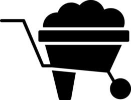 icône de glyphe de brouette vecteur
