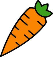 carotte ligne rempli icône vecteur