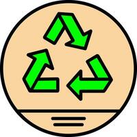 icône remplie de ligne de recyclage vecteur