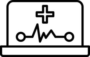 cybersanté ligne icône vecteur