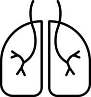 icône de ligne de pneumologie vecteur