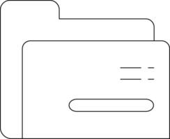 icône de ligne de dossier vecteur