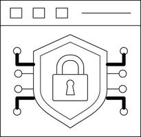 sécurise navigateur ligne icône vecteur