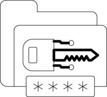 icône de ligne de cryptage vecteur