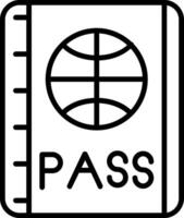 icône de ligne de passeport vecteur