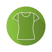 icône plate linéaire grandissime de t-shirt pour femmes. symbole de contour de vecteur