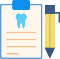 dentaire rapport plat icône vecteur