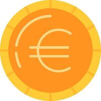 euro pièce de monnaie plat icône vecteur