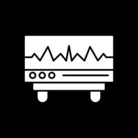 cardiogramme glyphe inversé icône vecteur