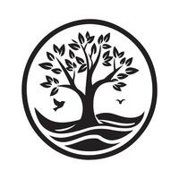 arbre logo images, arbre icône sur blanc Contexte vecteur