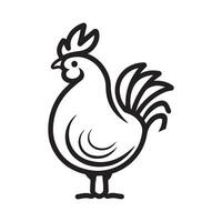 ferme poule poulet conception illustration Facile icône logo modèle vecteur