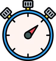icône remplie de ligne de chronomètre vecteur